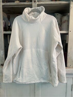 Athleta Cream Funnel Neck Pullover Sweatshirt Size 2X NEW !!!